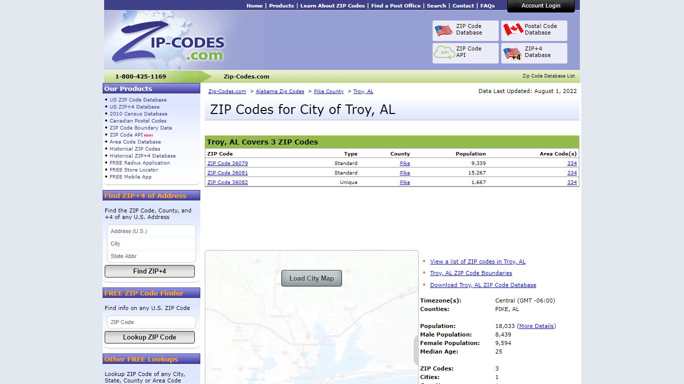 All Zip Codes in Troy AL