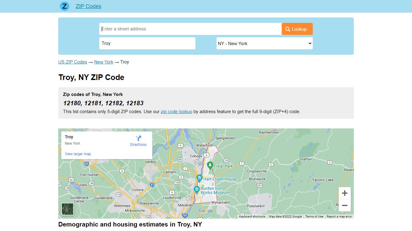 Troy, New York ZIP Codes